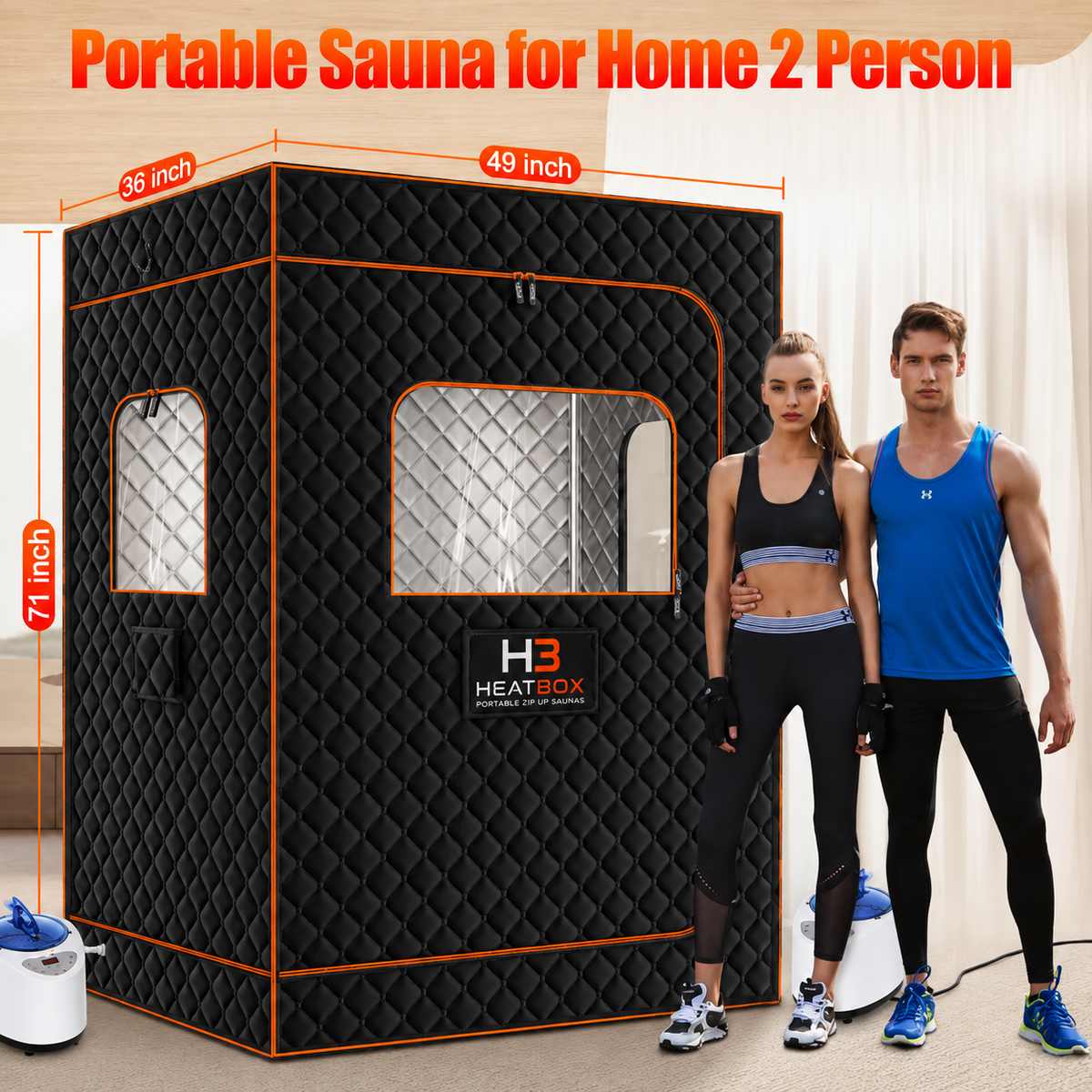 HeatBox™ Premium Double-Size Portable Sauna