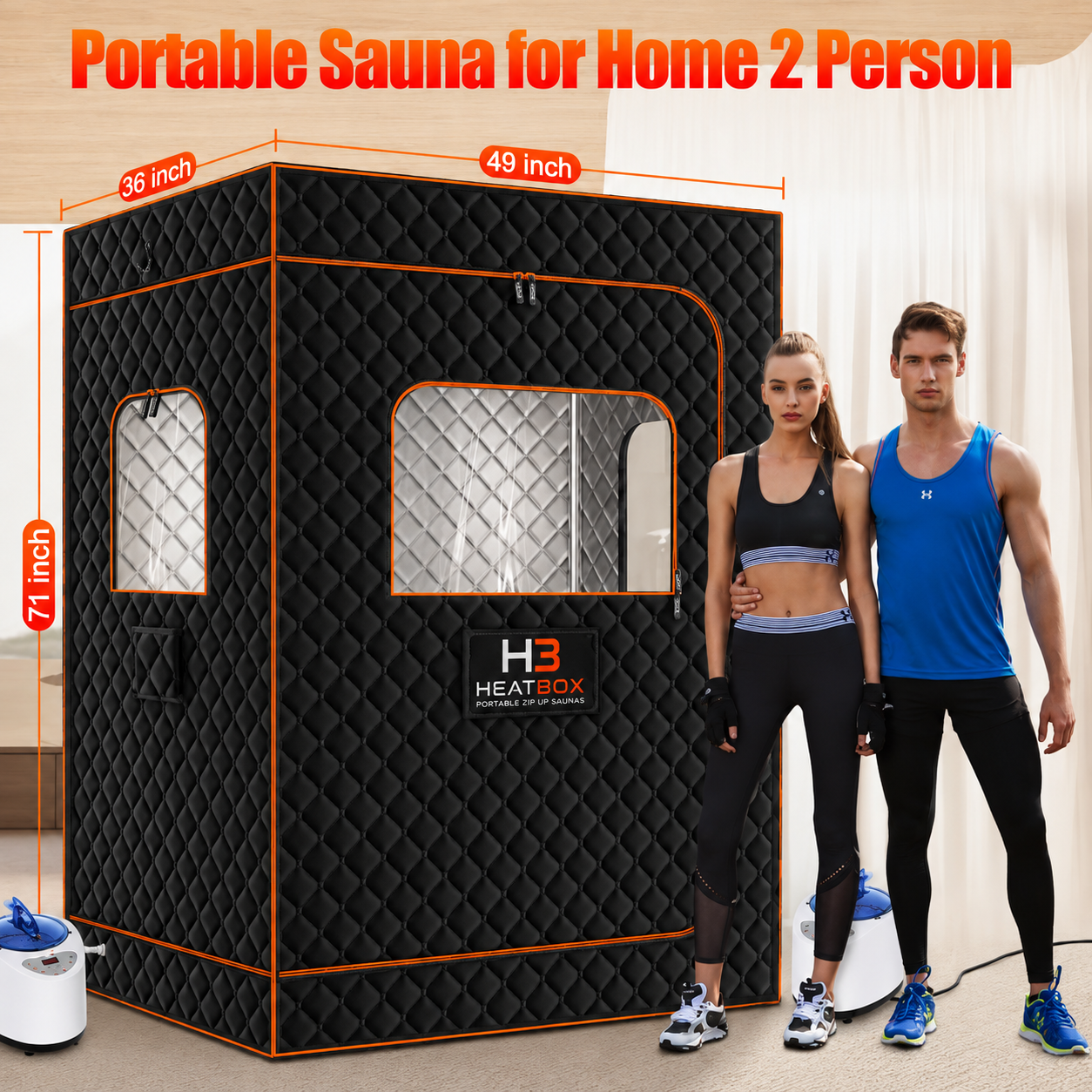 HeatBox™ Premium Double-Size Portable Sauna